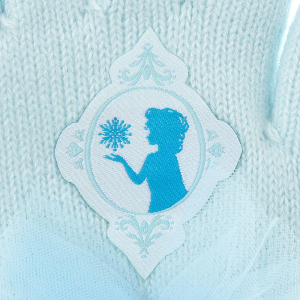 【キッズ用】エルサ キッズ用手袋・グローブ ニット リボン ブルー ENJOY WINTER