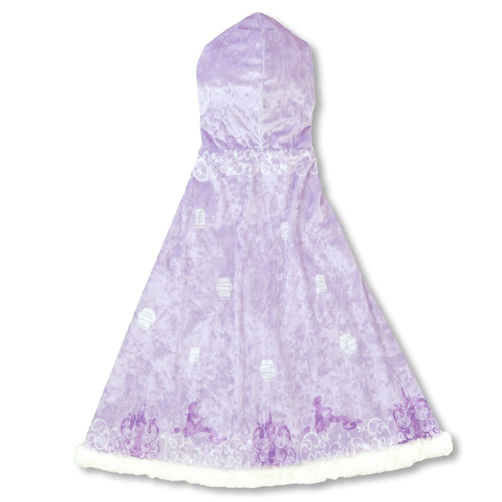 【キッズ用】ラプンツェル＆パスカル キッズ用ケープ フード ティアラ 刺しゅう パープル