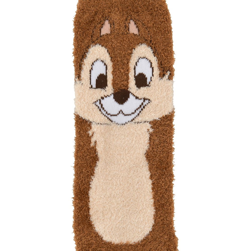 チップ＆デール 靴下 アシンメトリー フラッフィー ブラウン 23～25