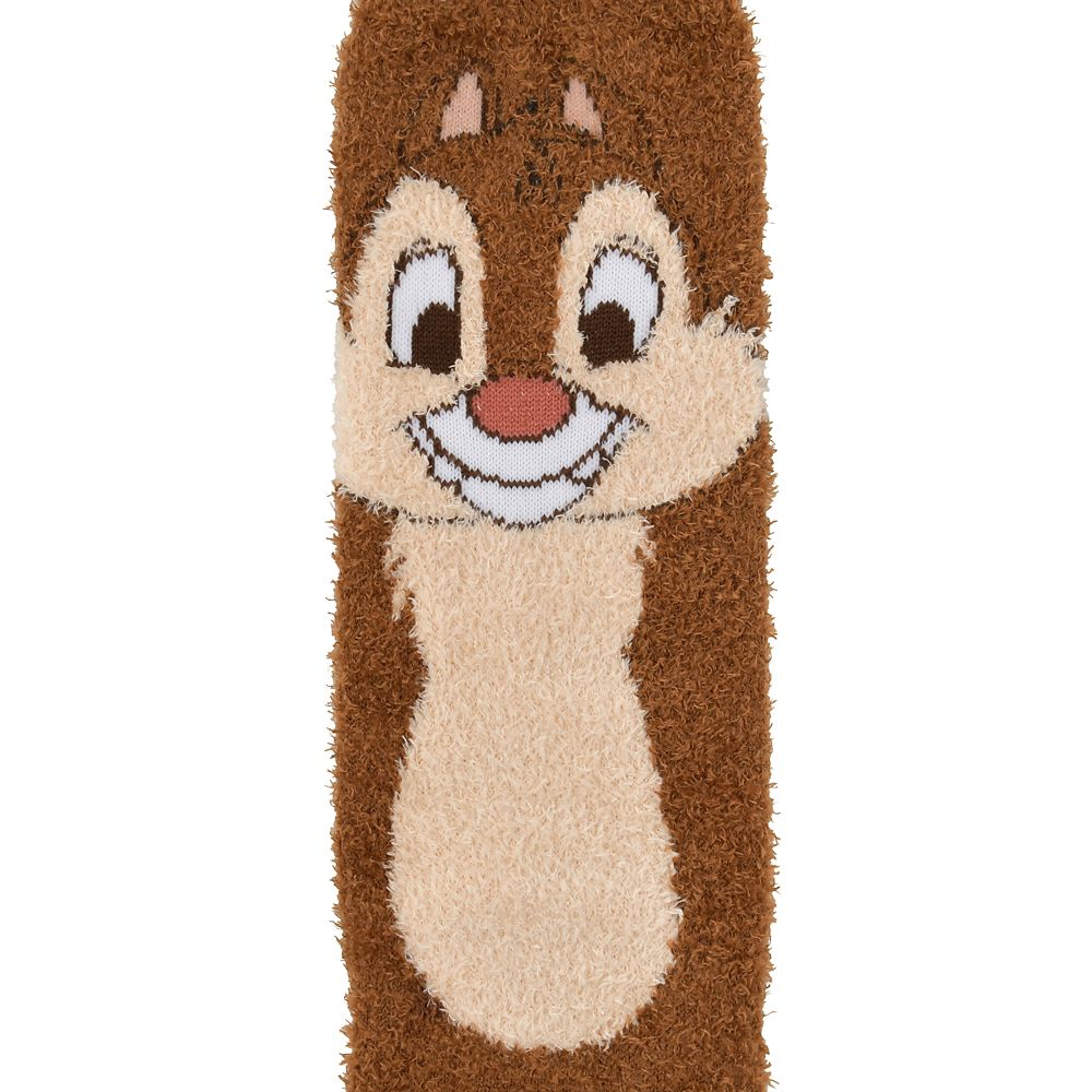 チップ＆デール 靴下 アシンメトリー フラッフィー ブラウン 23～25