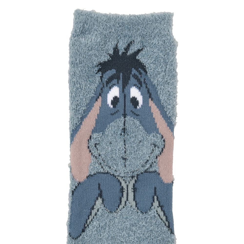 イーヨー 靴下 フェイス フラッフィー くまのプーさん グレー 23～25