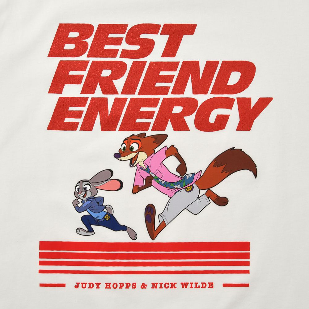 ジュディ・ホップス＆ニック・ワイルド 半袖Tシャツ ホワイト Disney ZOOTOPIA2