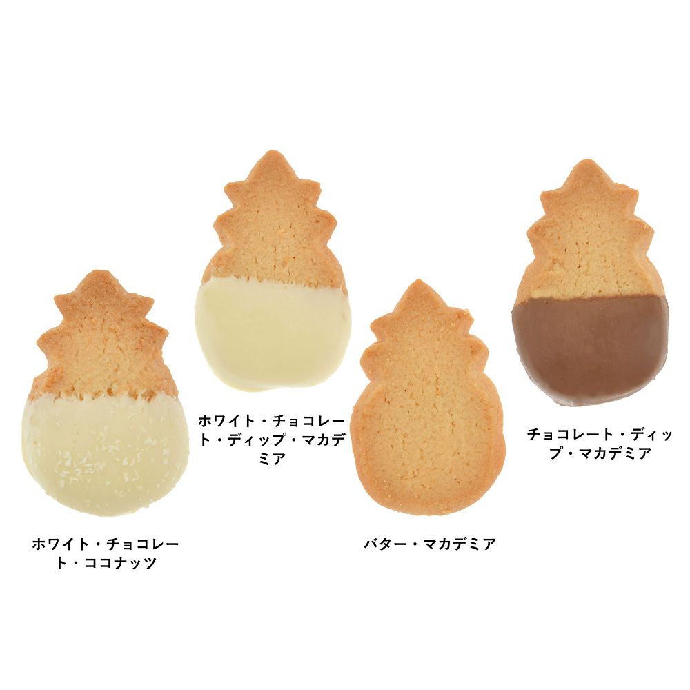 【再入荷】【Honolulu Cookie Company】スティッチ、エンジェル、スクランプ クッキー パイナップル型ボックス入り Snowflake
