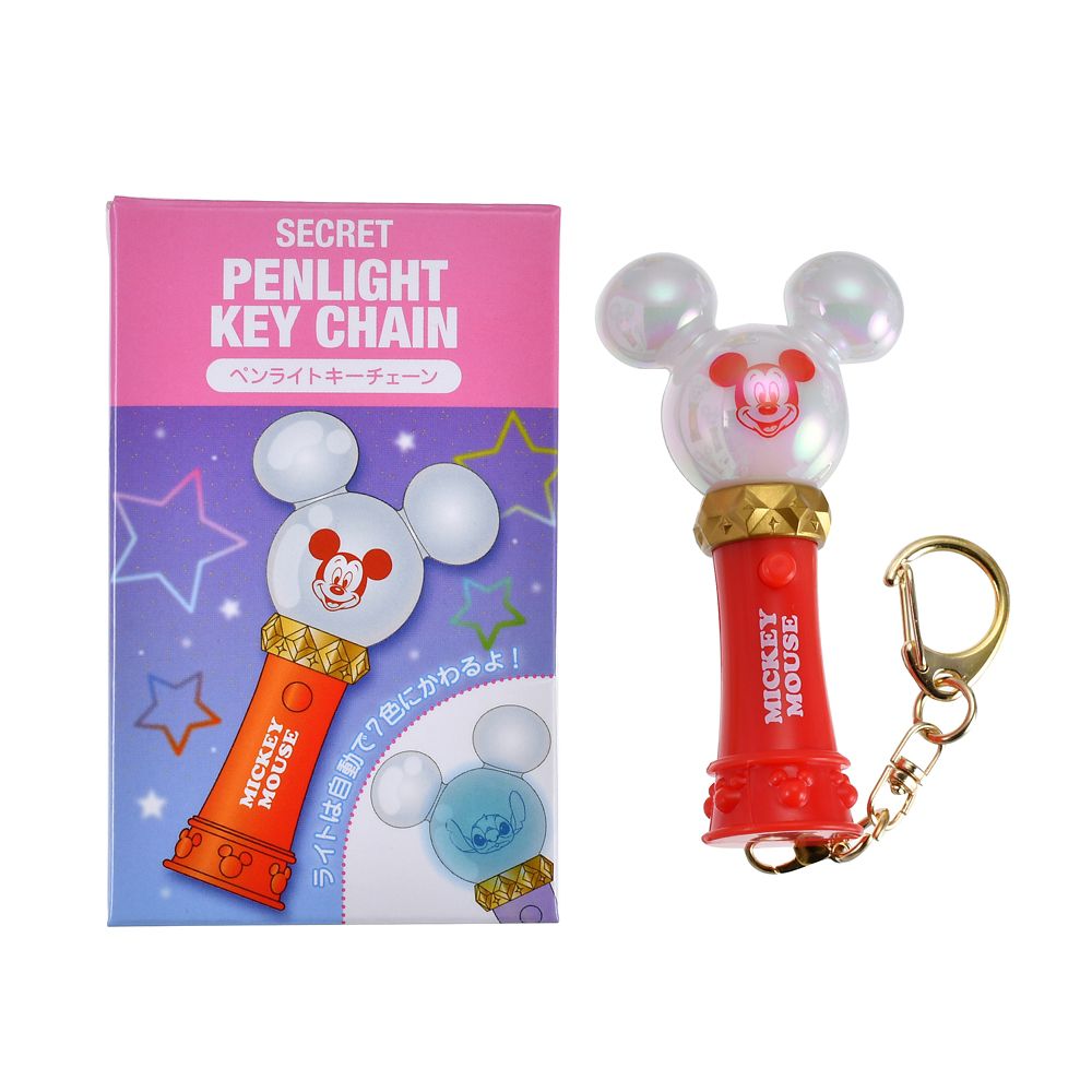 ディズニーキャラクター シークレットキーホルダー ７色変化 ペンライト ライトアップ