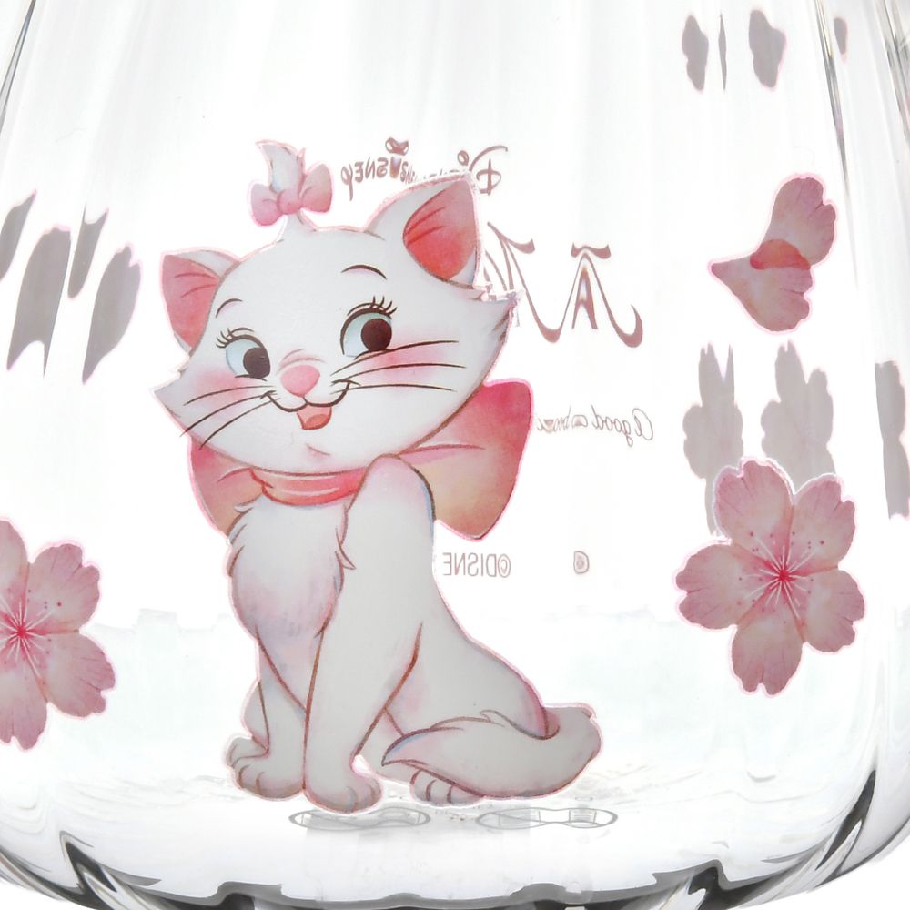 マリー おしゃれキャット マグカップ 耐熱ガラス フラワー ウォーターカラー さくら Drinkware