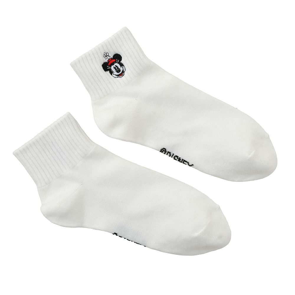 ミニー 靴下 ショート丈 リブ フェイス 刺しゅう ホワイト 23～25