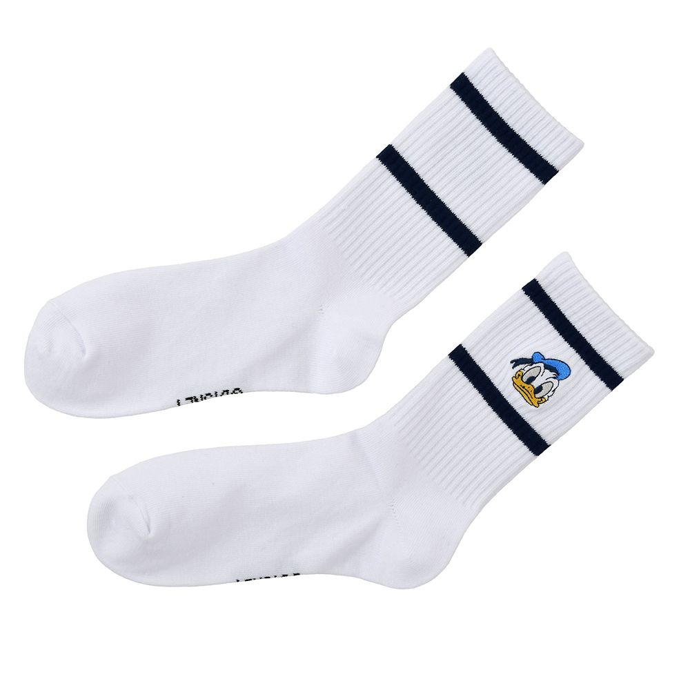 ドナルド 靴下 リブ カレッジ フェイス 刺しゅう ホワイト 23～25