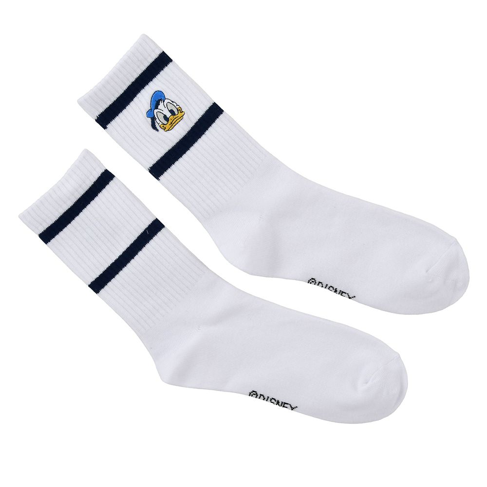 ドナルド 靴下 リブ カレッジ フェイス 刺しゅう ホワイト 23～25