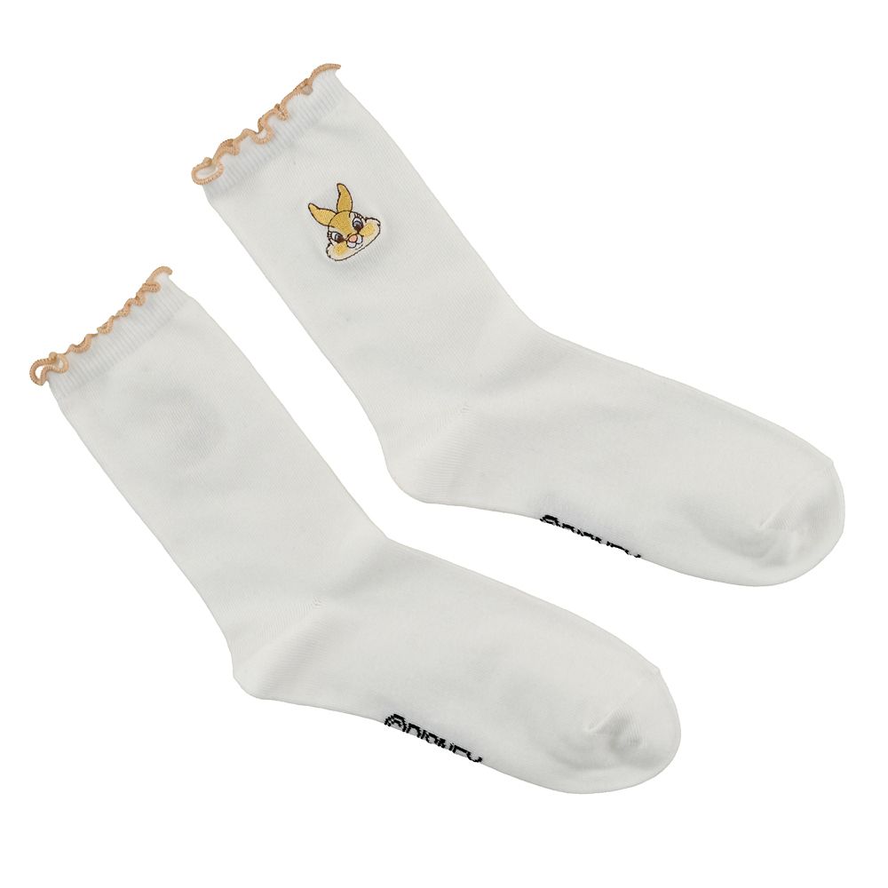 ミス・バニー 靴下 メロー フェイス 刺しゅう ホワイト 23～25