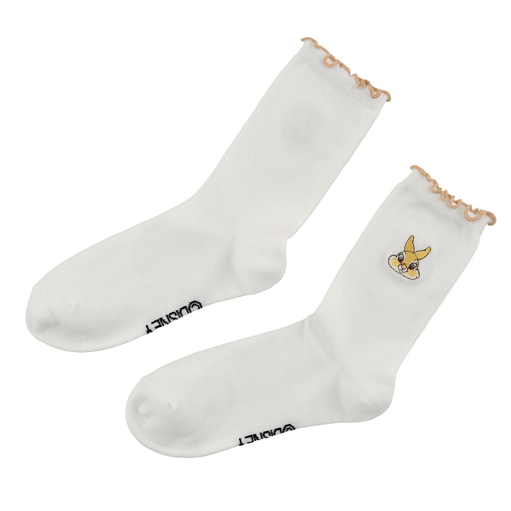 ミス・バニー 靴下 メロー フェイス 刺しゅう ホワイト 23～25