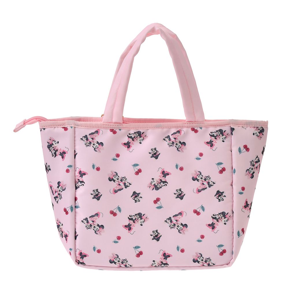 ミニー＆フィガロ 保冷バッグ フロントポケット チャーム付き チェリー ウォーターカラー Cool Tote