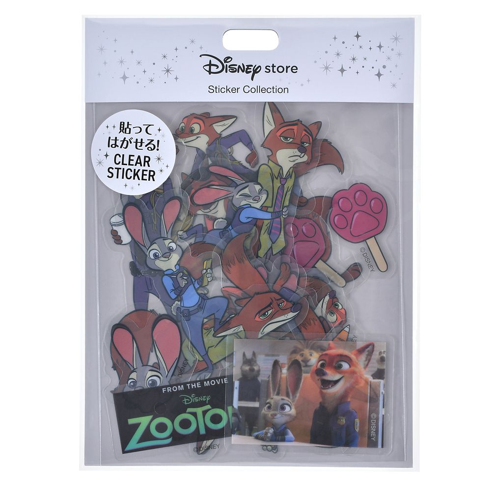 【再入荷】ジュディ・ホップス＆ニック・ワイルド シール・ステッカー クリア 貼ってはがせる Sticker Collection