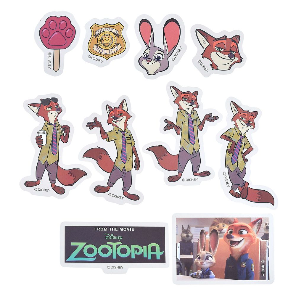 【再入荷】ジュディ・ホップス＆ニック・ワイルド シール・ステッカー クリア 貼ってはがせる Sticker Collection