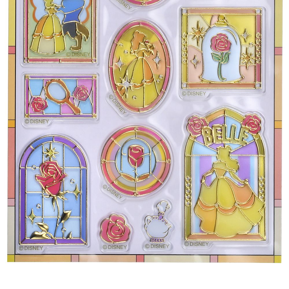 美女と野獣 シール・ステッカー ステンドグラス風 Sticker Collection