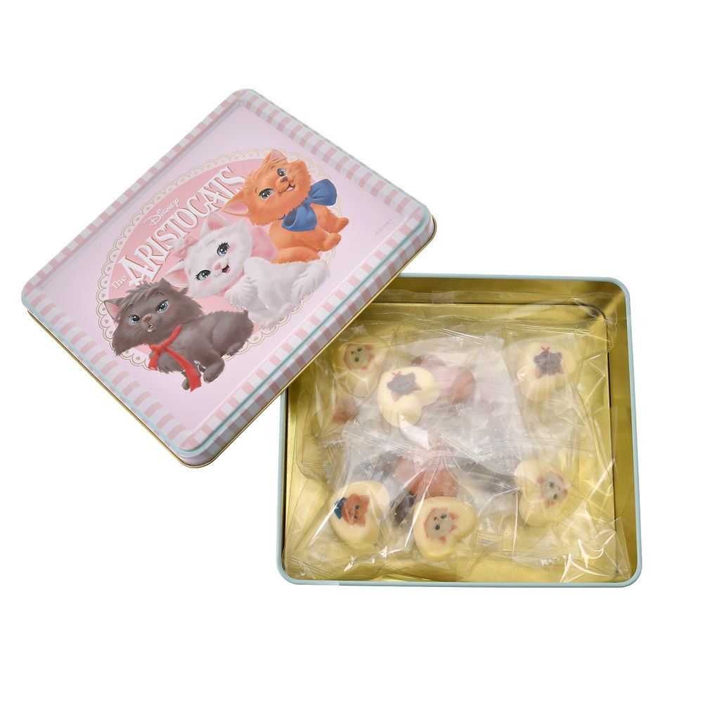 マリー、ベルリオーズ、トゥルーズ おしゃれキャット クッキー・チョコレート アソート 缶入り エンボス DISNEY ARISTOCATS VALENTINE