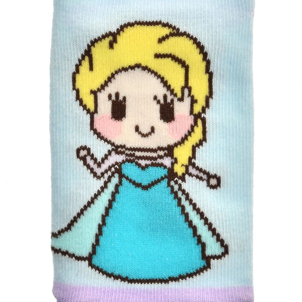 【キッズ用】エルサ 靴下 くるぶし らくがき ブルー 13～18