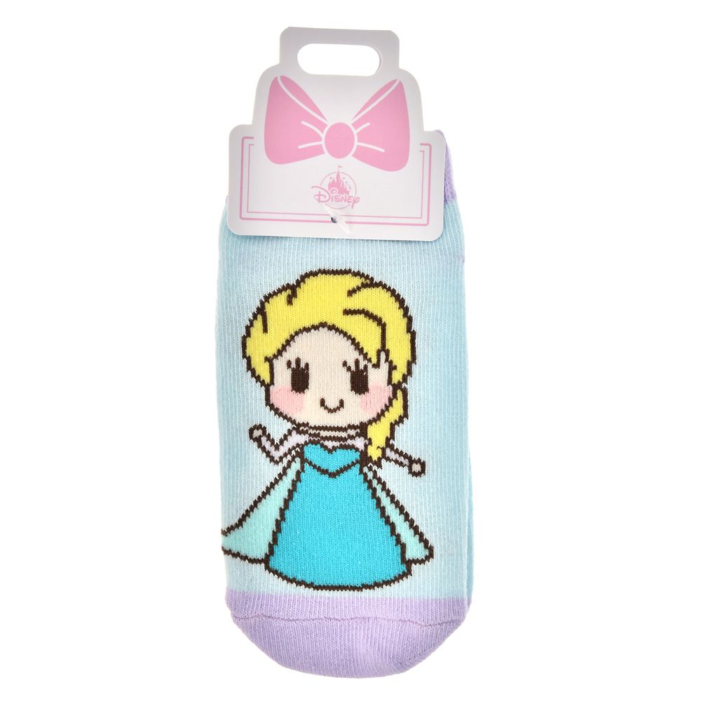 【キッズ用】エルサ 靴下 くるぶし らくがき ブルー 13～18