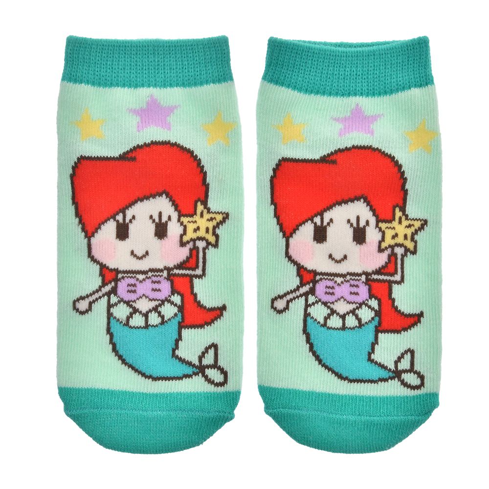 【キッズ用】アリエル 靴下 くるぶし らくがき グリーン 13～18