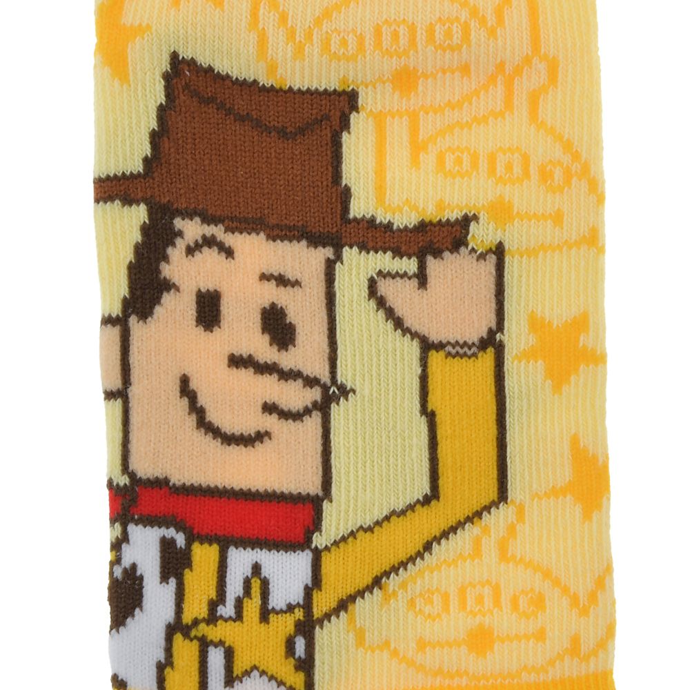 【キッズ用】ウッディ＆リトル・グリーン・メン／エイリアン 靴下 くるぶし らくがき イエロー 13～18