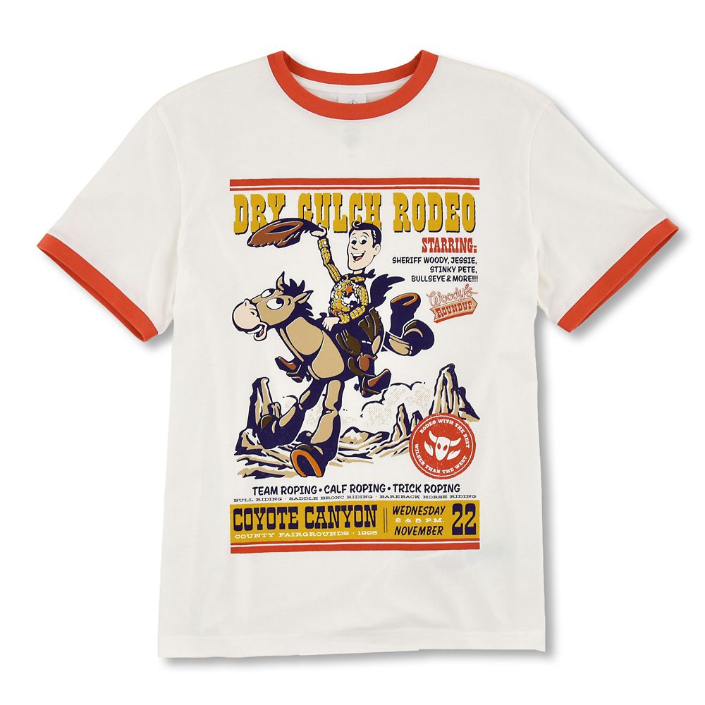 ウッディ＆ブルズアイ 半袖Tシャツ リンガー ホワイト XL Toy Story Western