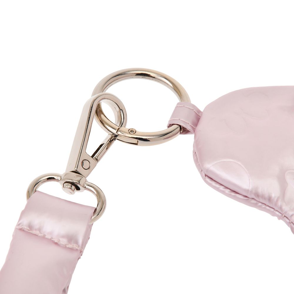 ミニー ポーチ フラット カラビナ・ハンドストラップ付き ソフトメタリック 型押し