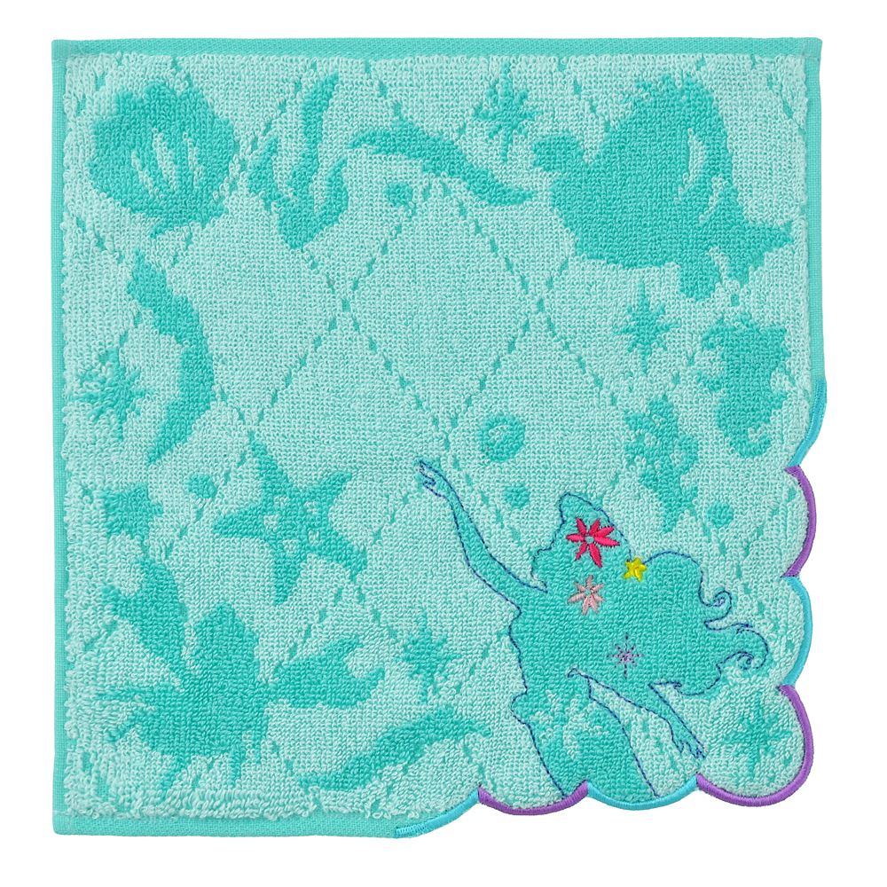 アリエル、フランダー、セバスチャン ミニタオル スカラップ シルエット 刺しゅう