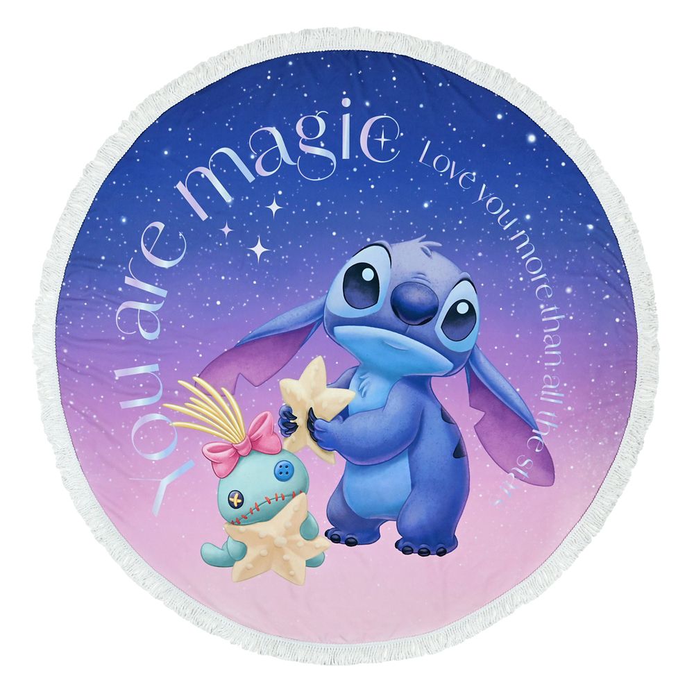 スティッチ＆スクランプ ビーチタオル ラウンド Disney Stitch Day Collection