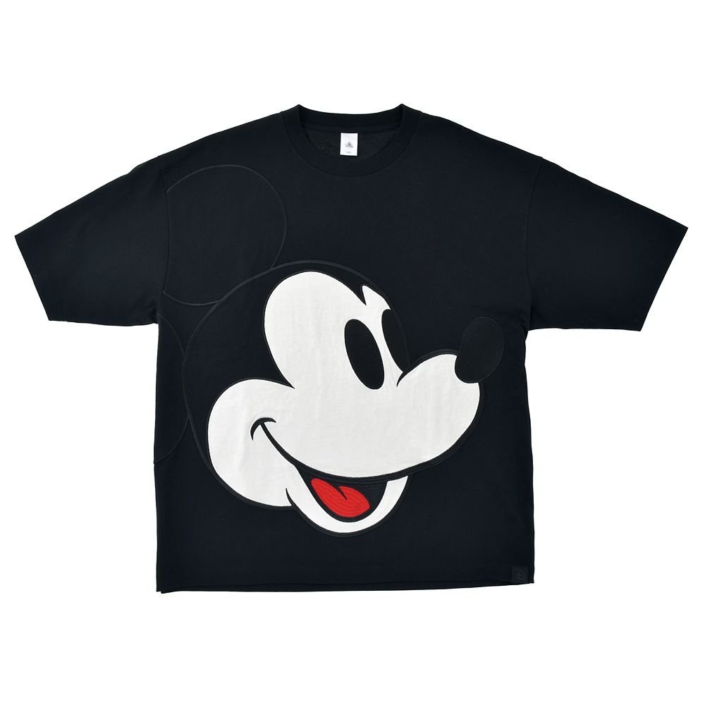 ミッキー 半袖Tシャツ ビッグ フェイス アップリケ ブラック MAGICAL LABEL