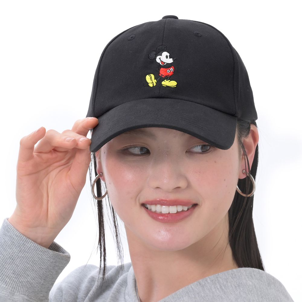 ミッキー 帽子・キャップ スタンディングポーズ 刺しゅう ブラック MAGICAL LABEL