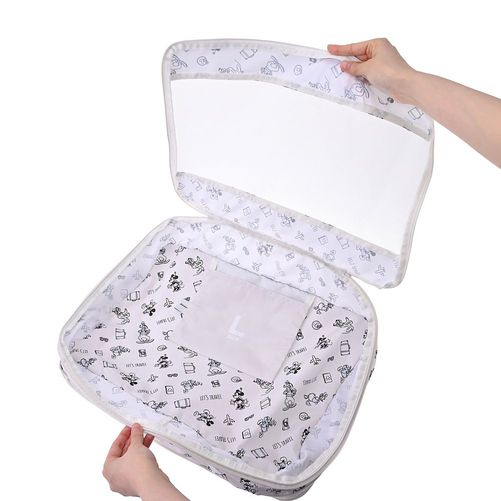 ミッキー＆フレンズ 衣類圧縮収納ポーチ(L) 2ルーム 折りたたみ式 Disney Magical Travel