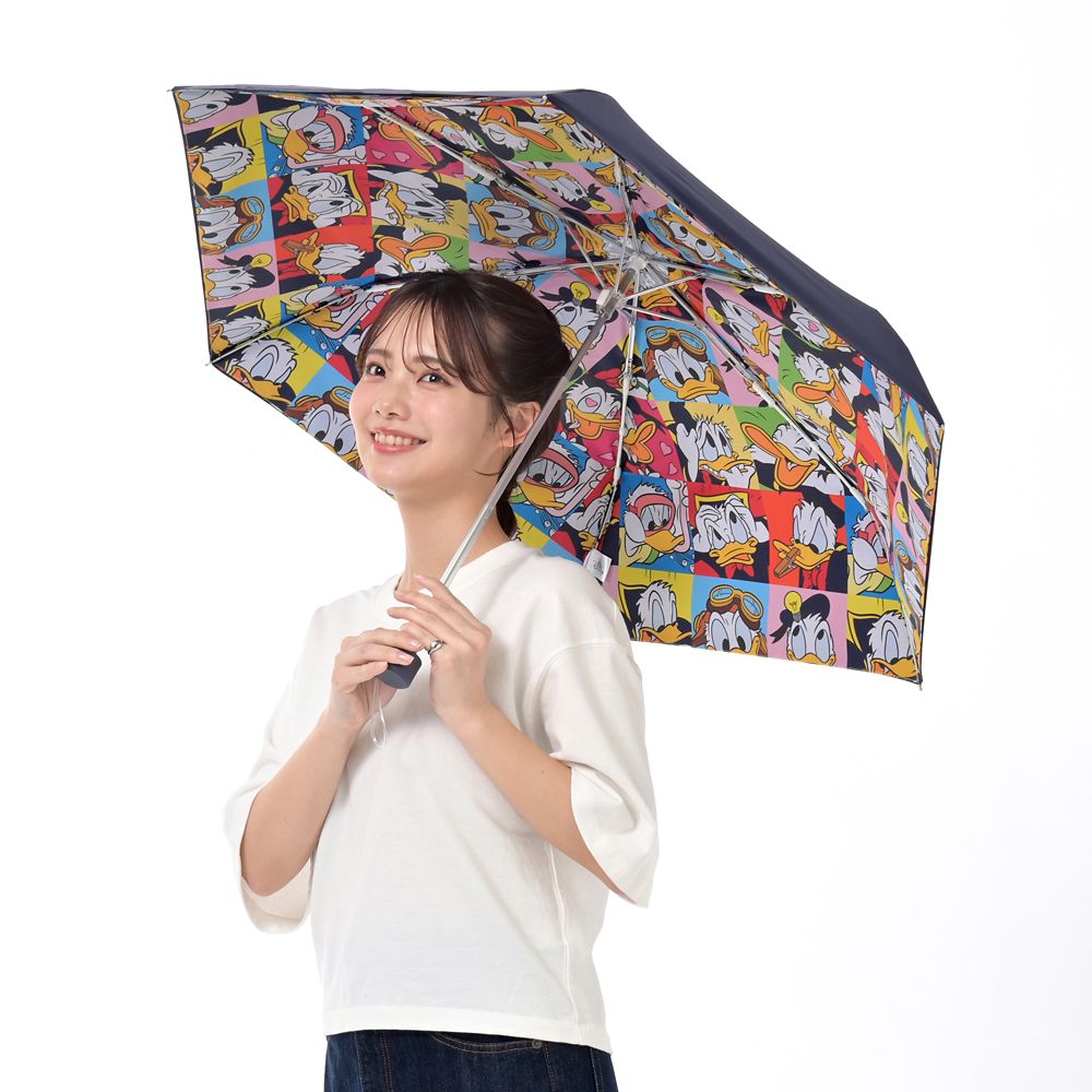 【5月1日発売】ドナルド 折りたたみ傘 晴雨兼用 ポーチ入り SHINY DAY