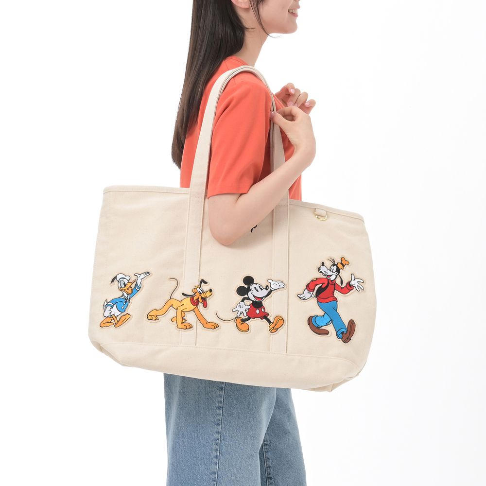 ミッキー＆フレンズ トートバッグ(L) シップ型 ウォーク アップリケ TOTE BAG Collection