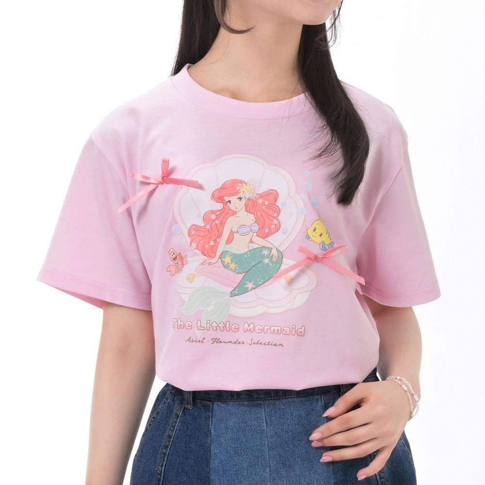 アリエル、フランダー、セバスチャン 半袖Tシャツ リトル・マーメイド Illustrated by mikko