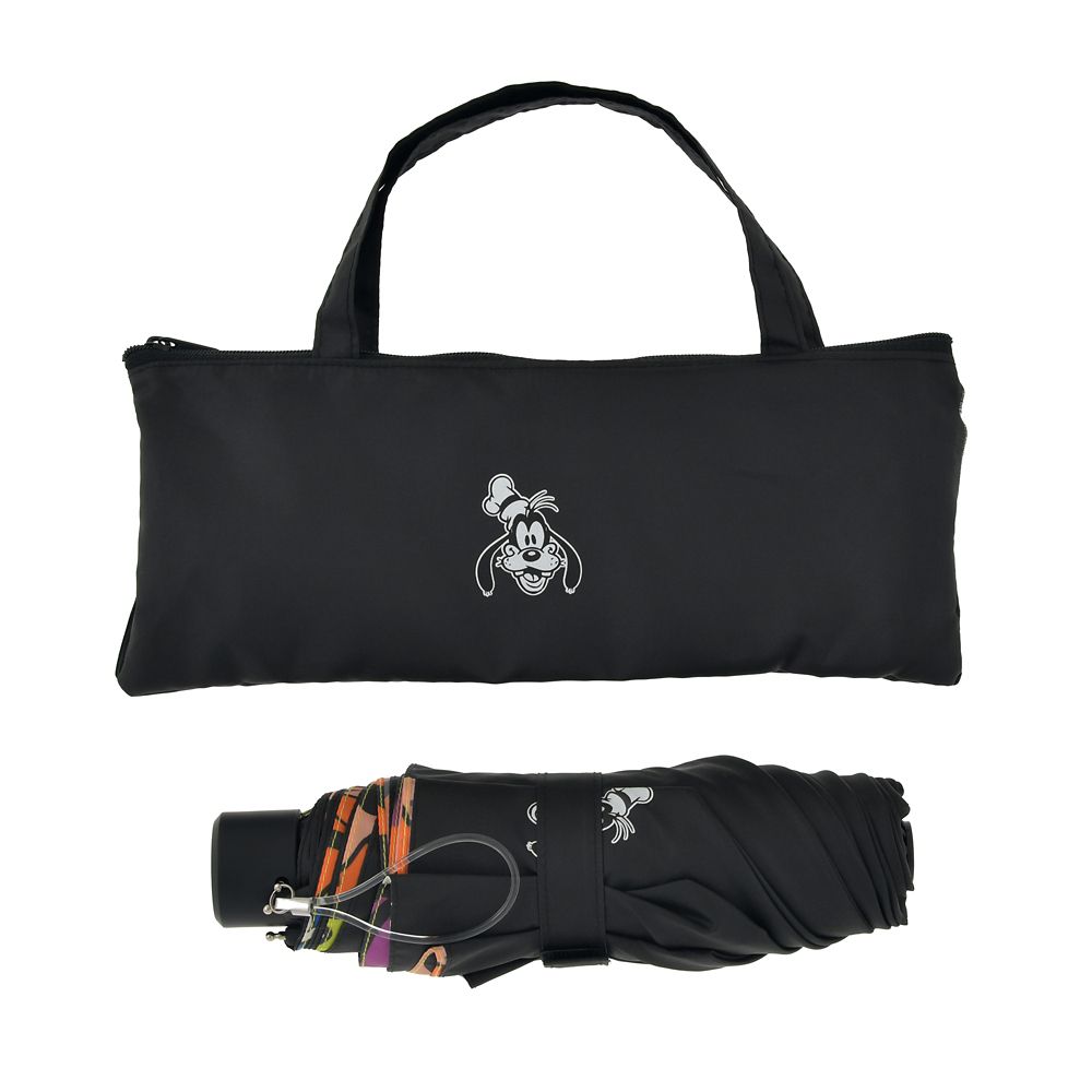 グーフィー 折りたたみ傘 晴雨兼用 ポーチ入り カラーブロック SHINY DAY