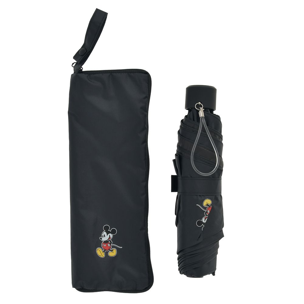 【5月1日発売】ミッキー 折りたたみ傘 晴雨兼用 ポーチ入り ワンポイント SHINY DAY