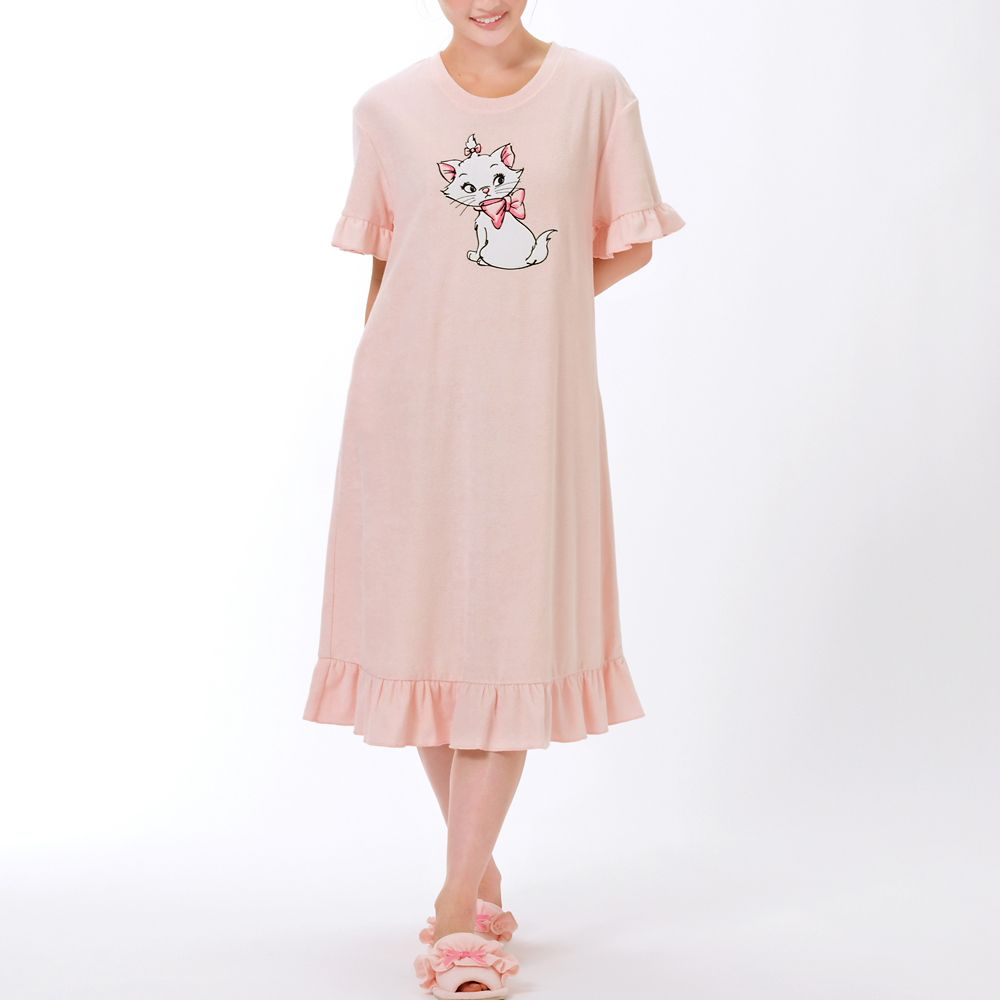 マリー おしゃれキャット 半袖ワンピース パイル ピンク ルームウェア