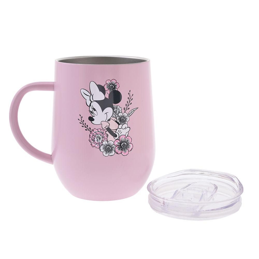 ミニー マグカップ ふた付き ステンレス Black＆Flower Drinkware