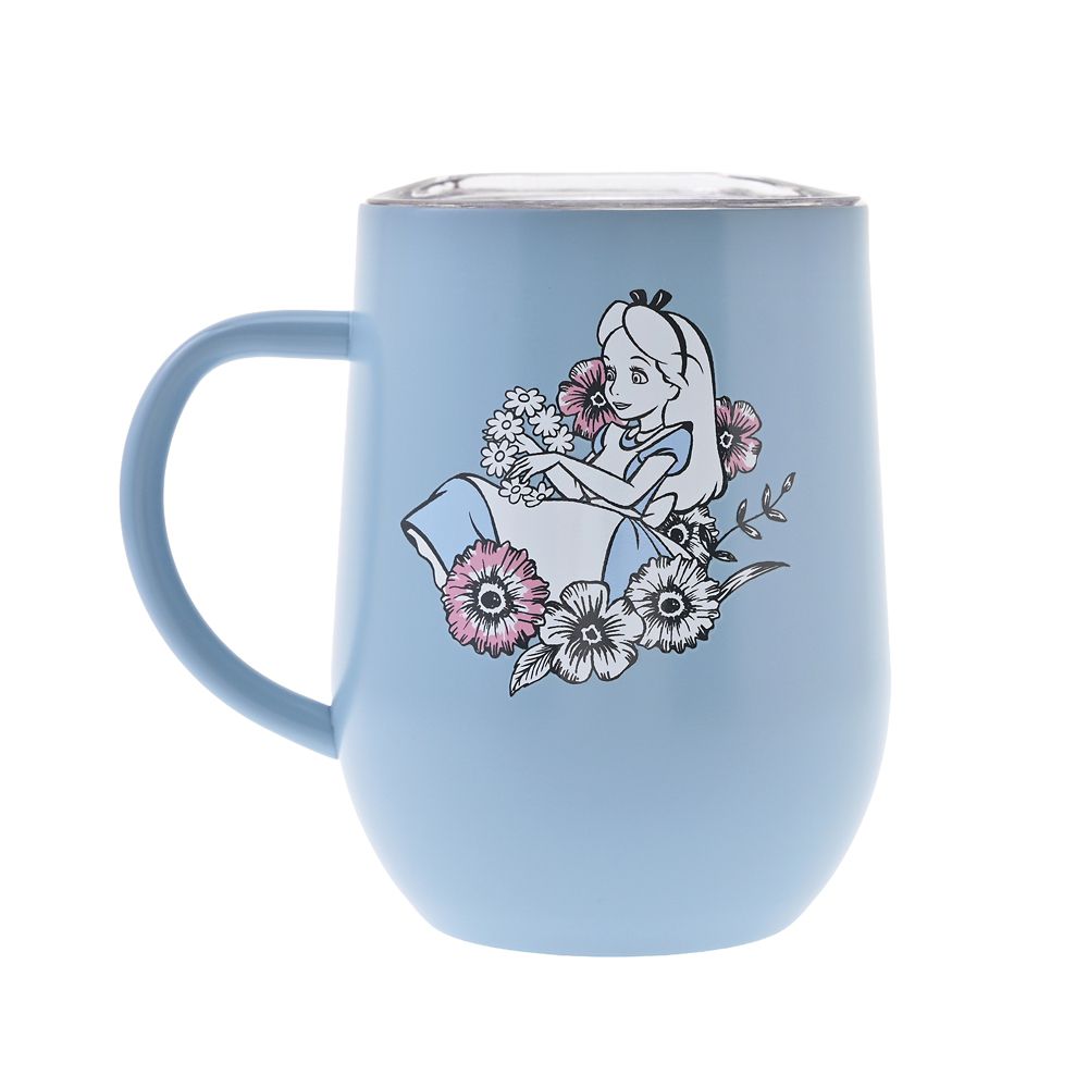 アリス マグカップ ふた付き ステンレス Black＆Flower Drinkware