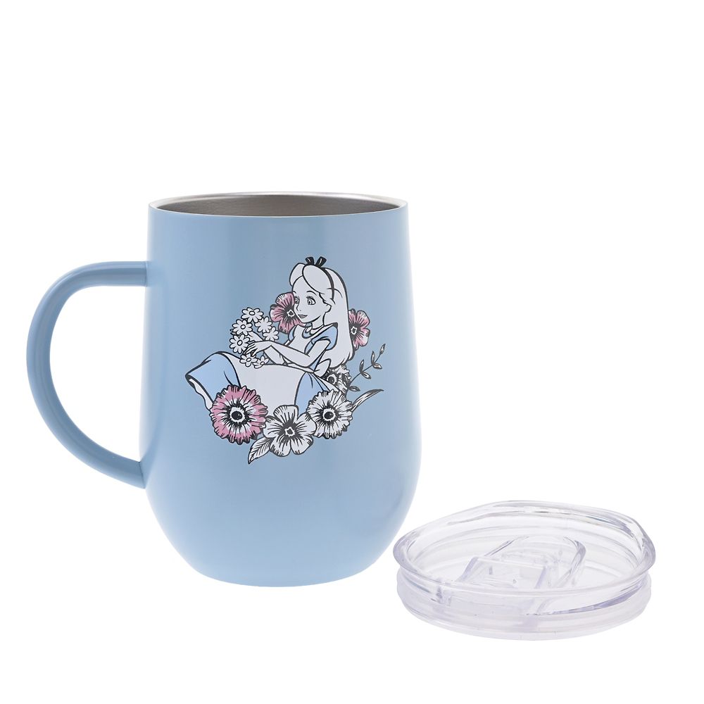 アリス マグカップ ふた付き ステンレス Black＆Flower Drinkware