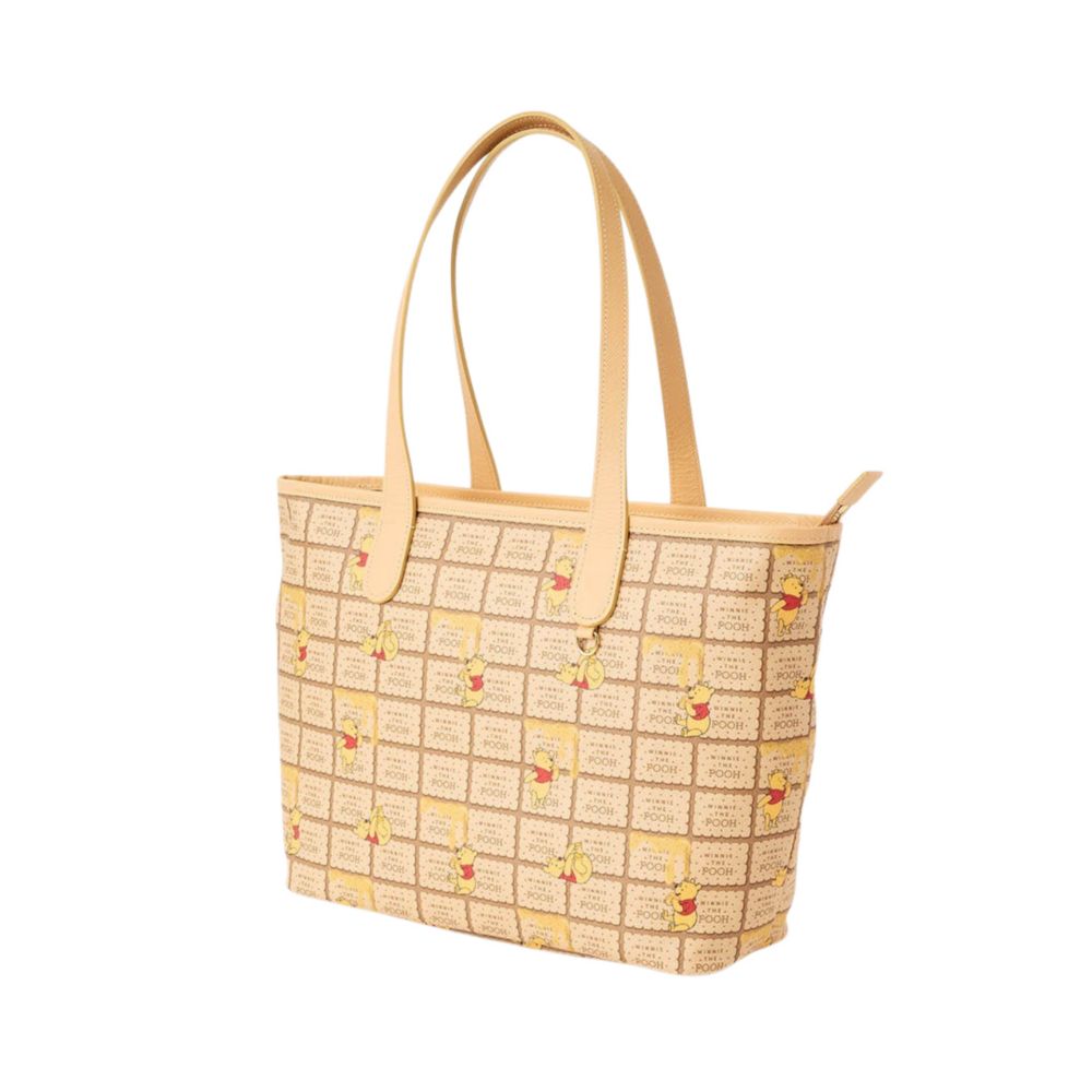 【キューポット】プー/ジップ トートバッグ　ハニービスケット