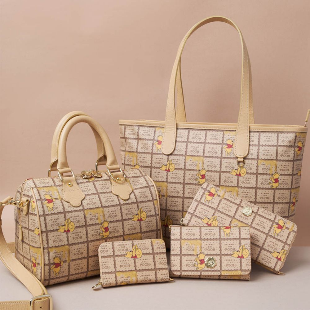 【キューポット】プー/ジップ トートバッグ　ハニービスケット