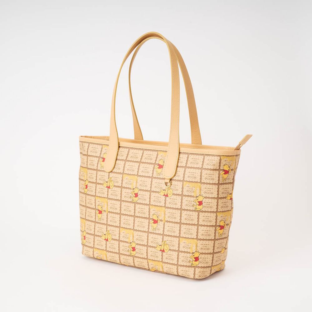 【キューポット】プー/ジップ トートバッグ　ハニービスケット