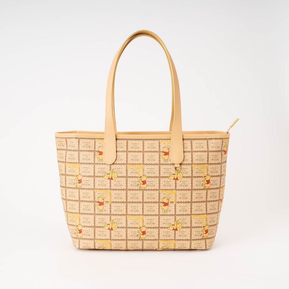 【キューポット】プー/ジップ トートバッグ　ハニービスケット