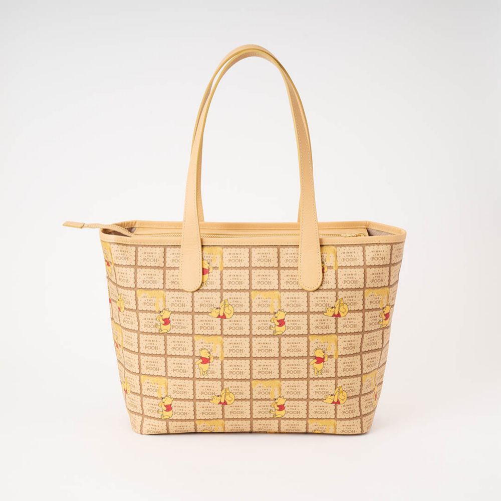 【キューポット】プー/ジップ トートバッグ　ハニービスケット