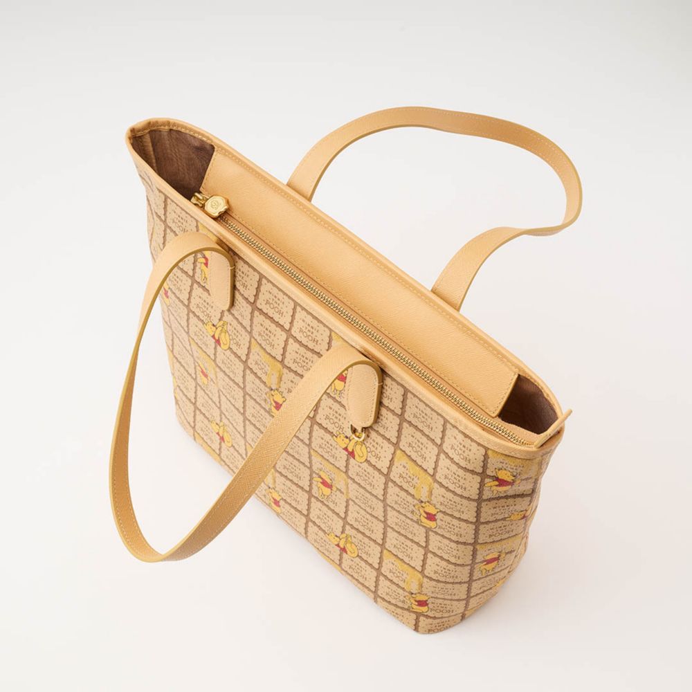 【キューポット】プー/ジップ トートバッグ　ハニービスケット