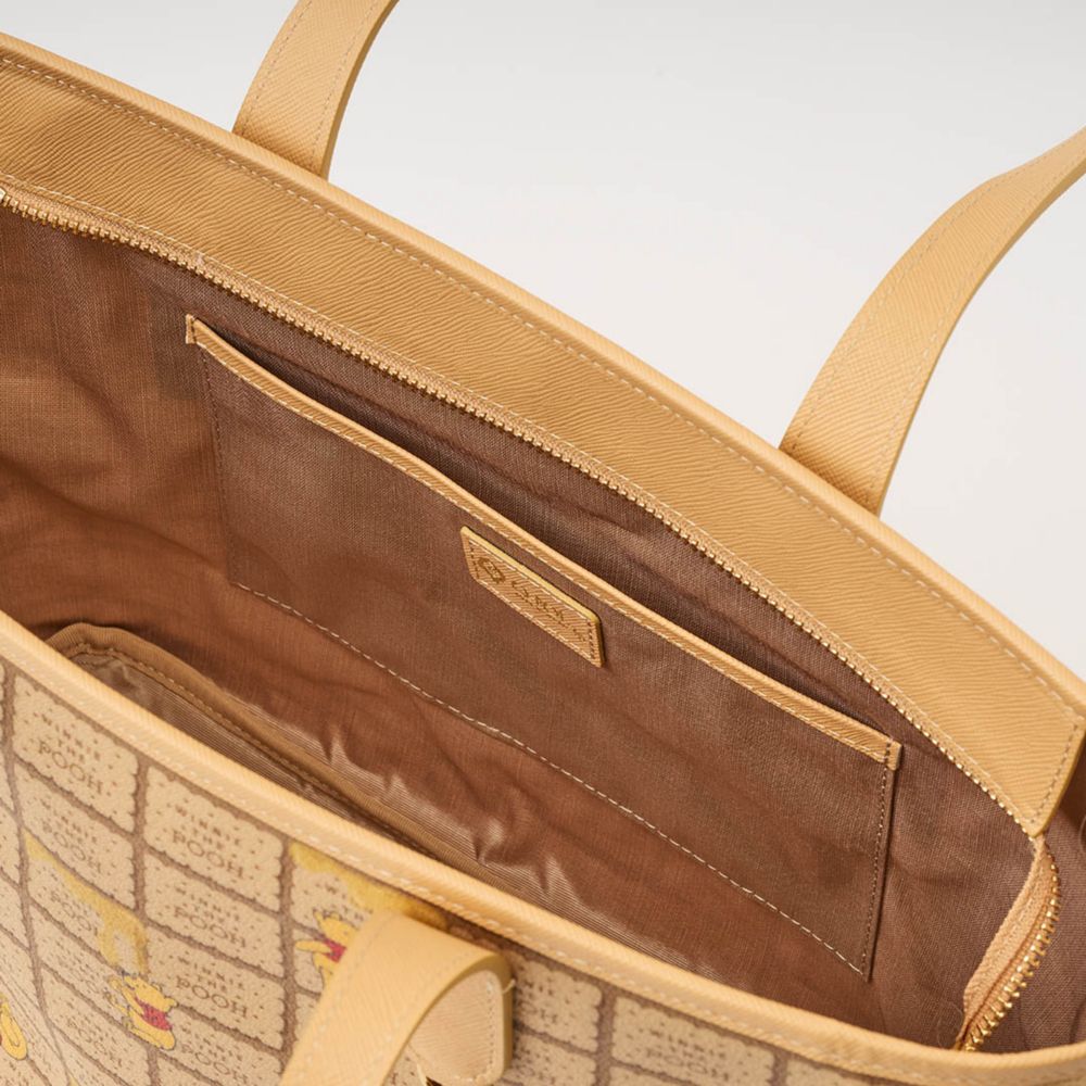 【キューポット】プー/ジップ トートバッグ　ハニービスケット