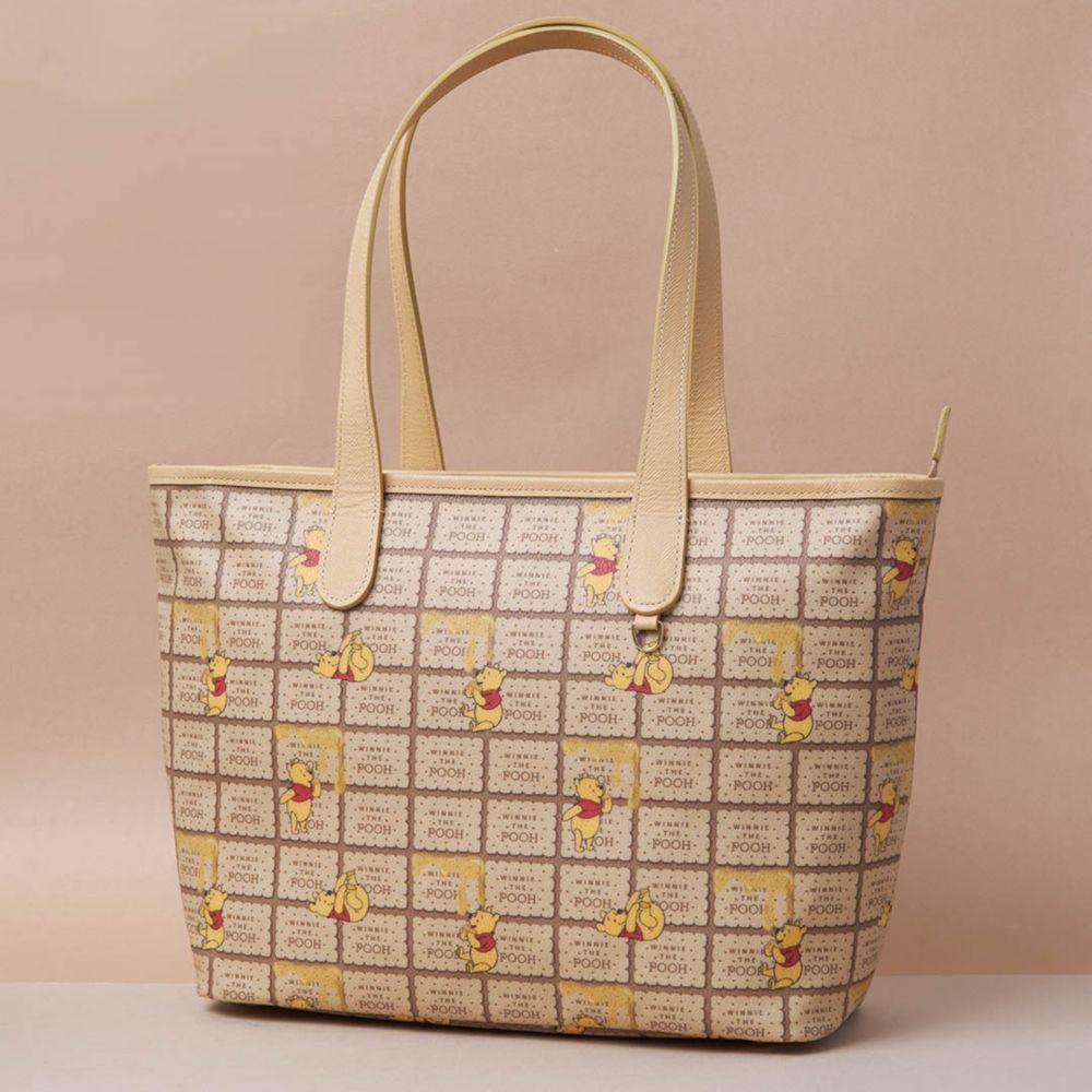 【キューポット】プー/ジップ トートバッグ　ハニービスケット