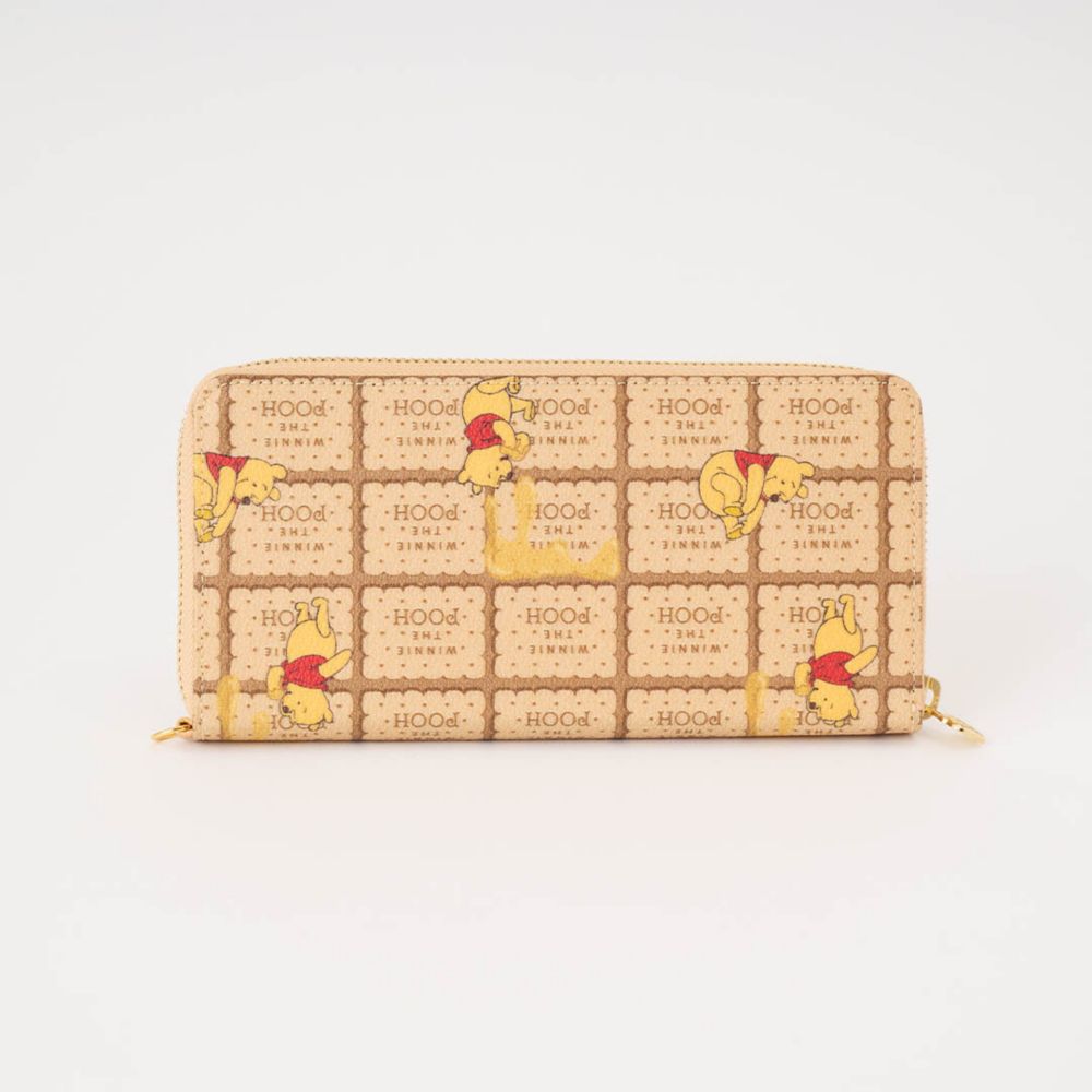 【キューポット】プー/ラウンドファスナーウォレット　ハニービスケット