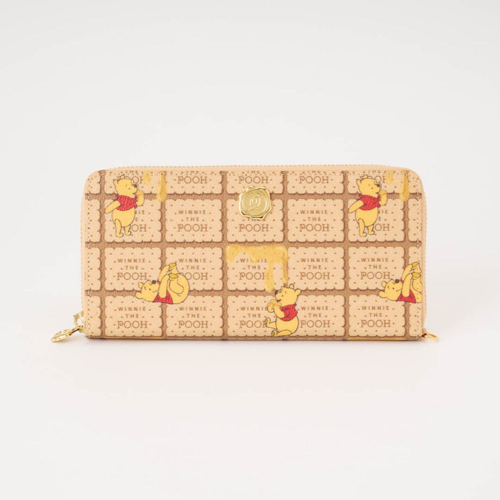 【キューポット】プー/ラウンドファスナーウォレット　ハニービスケット