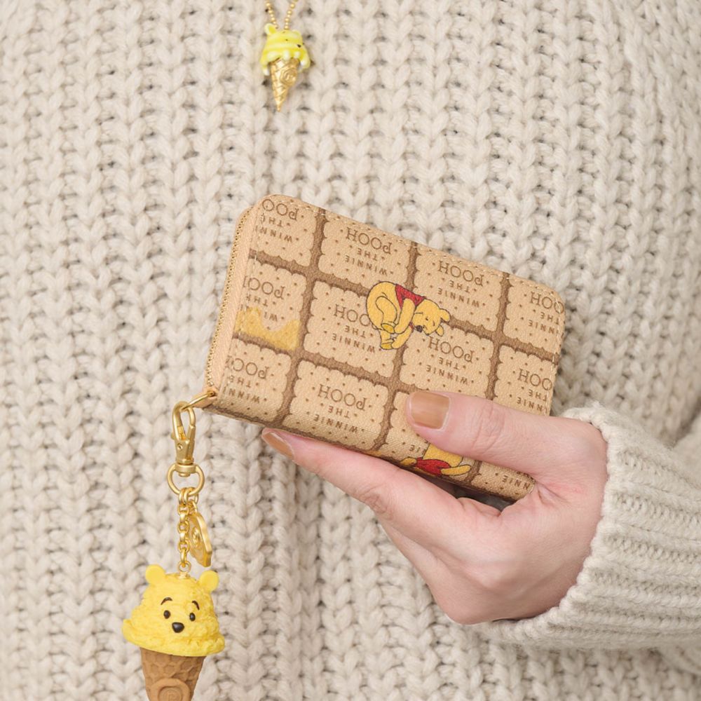 【キューポット】プー/コンパクト ラウンドファスナー ウォレット　ハニービスケット